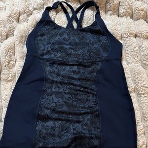 Lululemon Navy Blue Paisley Tank Top